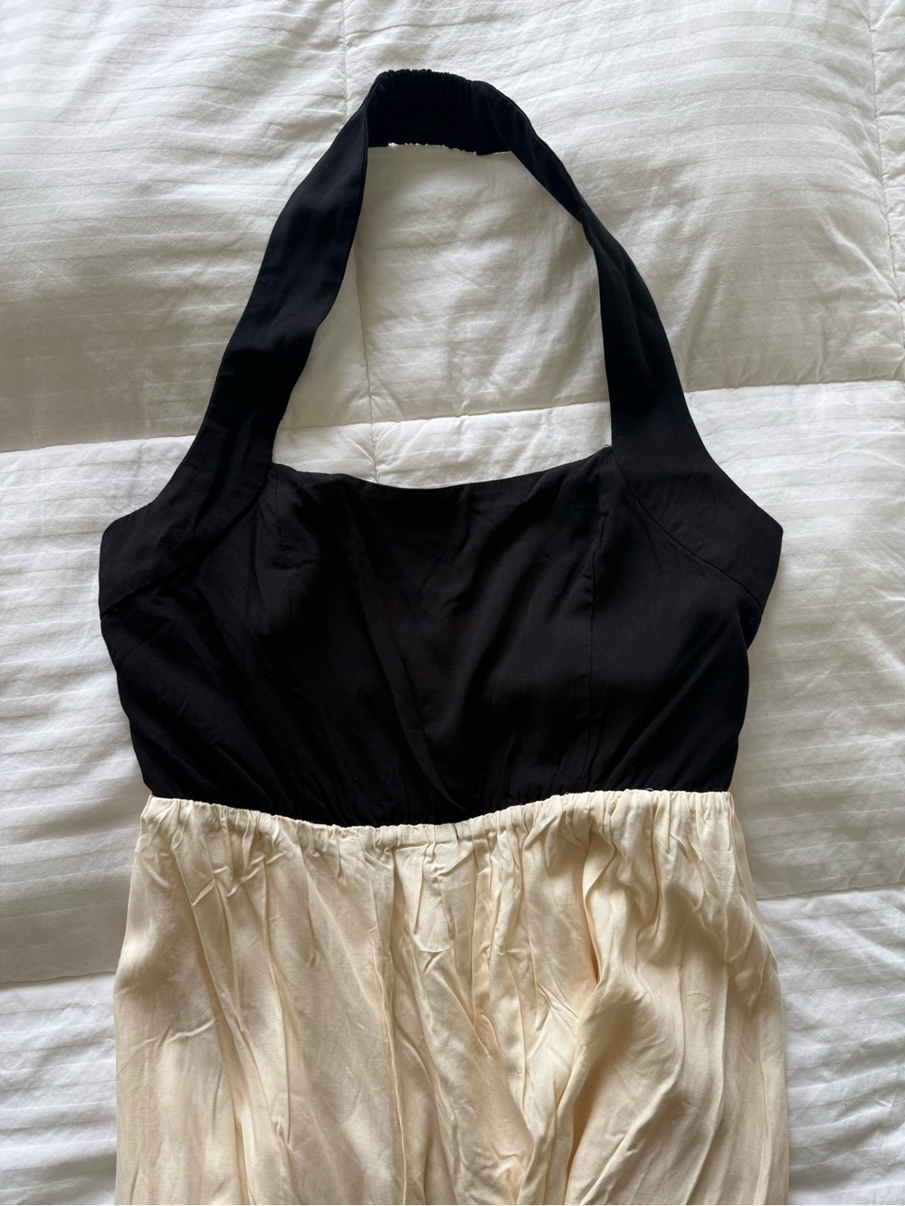 Petal & Pup Black and Cream Halter Maxi Dress - Picture 5 of 12